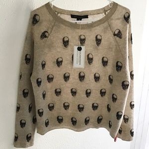 NWT 360 Cashmere Skull Cashmere Pullover Size S